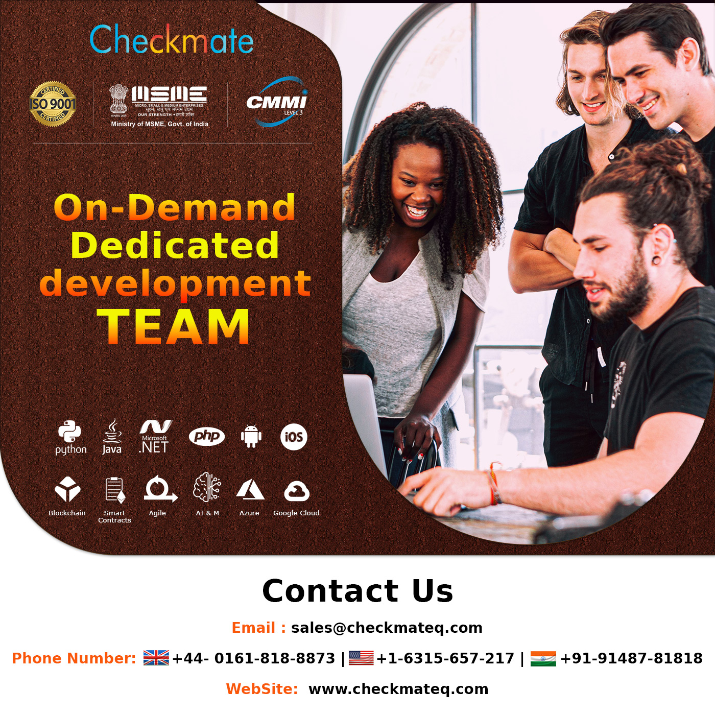 Checkmate Global Technologies offers Digital Transformation, product engineering, cloud, software development services to startups, SMBs and enterprises.